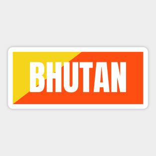 Bhutan in Bhutanese Flag Colors Sticker